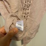 ALC Frank ALC Alber Lace Up Blouse Top Shirt Womens Small Pale Pink Short Sleeve size M Photo 2