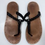 UGG  Australia Bria Black Braided Leather Thong Fip Flop Flat Boho Sandals 10 Photo 1