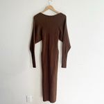 Good American  Long Sleeve Belted Bodycon Midi Dress Photo 3