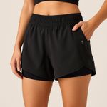 Lululemon Black Running Shorts with Zipper Pocket Photo 0