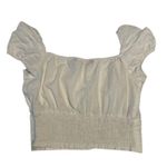 ZARA Women's White Puff Sleeve Poplin Crop Top Size Medium Casual Photo 2