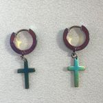 Cross Dangle Drop Earrings for Men Women Streetwear Punk Hip Hop Unisex Style Multiple Photo 1