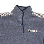Columbia Women’s PFG Harborside Blue Gingham Fleece Half-Snap Button Pullover Photo 1