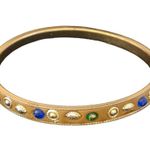 Two Multicolored Rhinestone Gold Stones Bangle Bracelets Photo 8