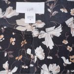 J. Jill Floral Print‎ Bell Sleeve Blouse Black White Keyhole Neck Top Size M Photo 2