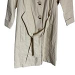 Elisabetta Franchi Beige Linen l Belted Button Front Midi Trench Coat 8 Photo 2