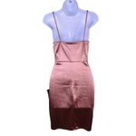 Lulus Copper Satin Slip Forever Your Girl Coquette Baddie Bodycon Mini Dress S Pink Photo 1