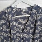 Allison Joy  Evereve Faux Wrap Blue 3/4 Sleeve Blouse Top W1906 Sz S Photo 1