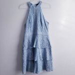AQUA Lace Sleeveless Mini Halter Tier Ruffle Dress Photo 1