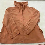 St. John Cowl Neck Zip Front Jacket Lightweight Coral Rose Women's Medium Photo 4