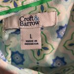 Croft & Barrow Geometric Button Up Shirt Green Large Photo 6