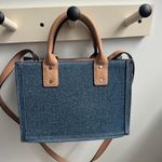 True Religion  Blue Denim Bag with Tan Accents Photo 1