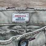 Free People  Utility Zip Hem Pants Khaki Stretch Cotton Ankle Size 6 Photo 3