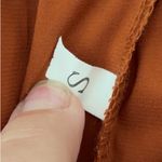 Terracotta Satin Ruffle Shorts Brown Photo 1