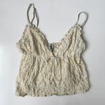 Princess Polly  Cami Top Textured Ruffle Trim Tie‎ Front Sleeveless Ivory US 6 Photo 1