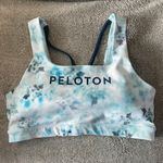 Peloton Diamond Tie Dye V Back Sports Bra in Blue Size Large Photo 1