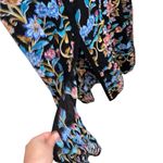 Nicole Miller Sheet Black Floral Sleeveless Black Dress / cover up / duster sz L Photo 4