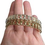 Bright Gold & Silver Tone Thick Chunky Chain Link Bangle Bracelets Photo 4