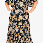Avenue Floral Midi Dress Size 30/32 Multicolor Boho Flowy Vacation Tropical Photo 0