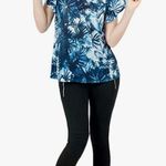 Charm & Share  Women's Plus Size V-neck Short Sleeve Casual Floral Printed Loose Tunics T-shirt Top Photo 4