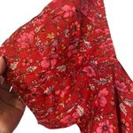 Band of the Free Red Desiree Crimson Floral Puff Sleeve Mini Dress Women Sz L Size L Photo 5