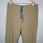 FIGS  Women XL Beige Yola Skinny Scrub Pants Pockets Drawstring Stretch Medical Photo 2