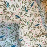 Croft & Barrow  Womens XL Button Up Shirt Long Sleeve Birds Floral Print White Photo 6