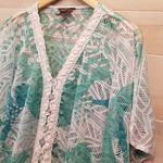 Multiples {M}  Swim Cover Women's White Teal Photo 4