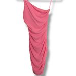Princess Polly  Pink Ribbed One-Shoulder Ruched Bodycon Midi Dress NWT Size 4 Photo 4