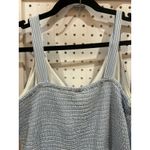 Japna  Romper Blue White Embroidered V Neck Smocked Waist Size La Photo 7