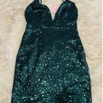 Hello Molly Green Sequin Hoco Dress By  Size 6 Homecoming Cocktail NWT Photo 0