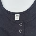 BP . Ribbed Crop Henley Scoop Neck Tank in Black Size Small Photo 4