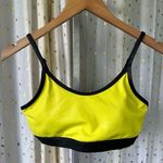 Zyia Active Light & Tight Metallic Neon Yellow Adjustable Strap Sports Bra L Photo 2