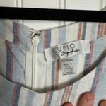 cupio  Striped Linen Blend Wide Leg Jumpsuit Tie Belt L43 Photo 4