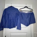 Caroline Constas New,  Stripe Print Shirt and Short Sleepwear Set Size M  Photo 9