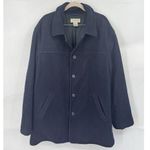 J.Crew  Wool Blend Peacoat Women Large Navy Blue Button Up Winter Nautical Photo 0
