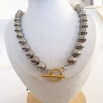 Stainless Steel ball beads Necklace Womens Jewelry T closure Silver Photo 2