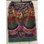 Anthropologie Maeve Skirt Sz 2 Textured Pencil Floral Career Summer Boho Vibrant Photo 1