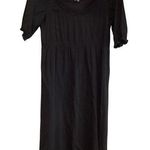 Theory  Dazell Charm puff short sleeve Mini Dress Shift Scoop Neck Black Viscose Photo 0