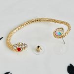 1 Piece Gold Tone Snake Stud Ear Crawler Photo 3