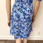ASOS [] Blue Floral Print Puff Sleeve V-Neck O-Ring Fit & Flare Mini Dress Sz 12 Photo 9