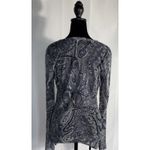Karen Kane Y2K Gray Black Paisley Sparkles Long Sleeve Top Size Xl Photo 4