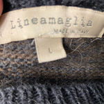 LineaMaglia sweater Size large Italy made wool & alpaca striped sweater Gray Photo 2