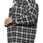 Tweed Plaid Button Down Shirt 2X Black Photo 0