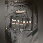 wilson's leather Vintage  80’s Black Paisley Trench Coat Size Medium Thinsulate Photo 2