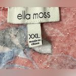 Ella Moss XXL (junior) Coral Floral V-Neck Ruffle Sleeve Linen Blend Top Photo 2