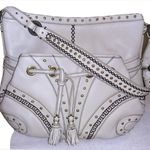Cole Haan  Village Grommet Off White Leather Studded Hobo Shoulder Bag *RARE Photo 1