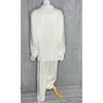 Victoria's Secret Nwt vintage Victoria secret silky sheer long sleeve shirt pajama set gold label Photo 2