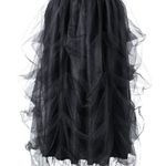 NWOT ~ Long Maxi Black Layered Puff Mesh Front Split Princess Skirt ~ One Size Size undefined Photo 0