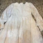Elegant White Long Sleeve Dress Size M Photo 2
